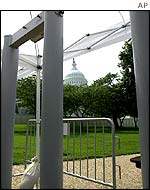 Metal detectors are in place on Capitol Hill