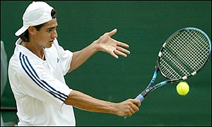 Ecuador's Nicolas Lapentti's commitment and never-say-die attitude enables him to get back into the game