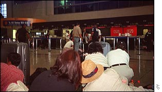 Passengers on ground 