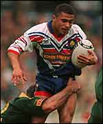 Australia grab hold of Jason Robinson in 1994