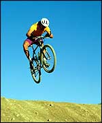 Stunt cyclist