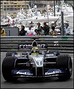 Ralf Schumacher drives his Williams at the Monaco Grand Prix