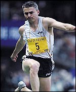 Jonathan Edwards soars to victory in the triple jump in Paris