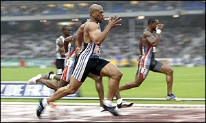 American Maurice Greene wins the 100m during the IAAF Golden League meeting in Paris