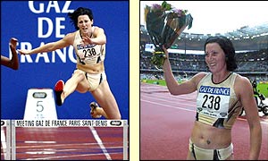 Australian Jana Pittman runs to victory in the 400m hurdles