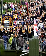 Harold Gracey, Portadown District Grand Master at a previous Drumcree parade