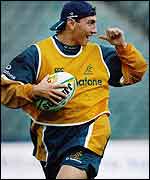 Matt Rogers trains with the Australia squad