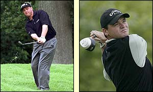 Home favourite Darren Clarke suffers a miserable round while Paul Lawrie ends the day tied for second place