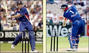 Nick Knight's promising innings comes to an end as he is dismissed by Nuwan Zoysa