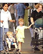 Britons leave India from Delhi airport last month