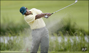 Michael Campbell left the 14th 10 under and five strokes clear - he finally won by one shot