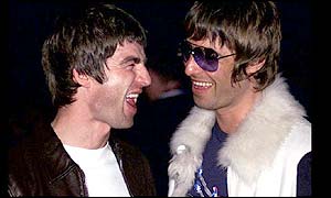 Oasis artists Noel Gallagher (left) and his bother Liam