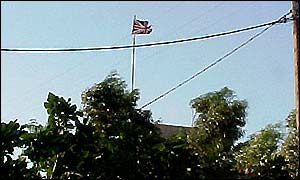 The Union Jack flying over Faliraki
