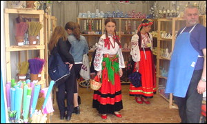 Competitors in the Eisteddfod's shops