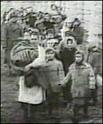Jews in a Nazi concentration camp