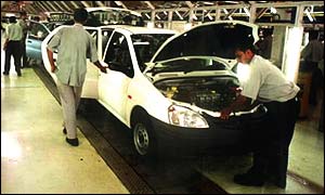 Car production line in India