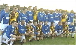 AFC Wimbledon line up before the friendly