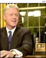President Bill Clinton in the Oval Office