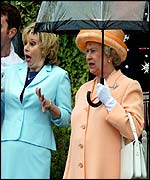 The Queen on the set of Emmerdale