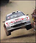 Richard Burns in his Peugeot