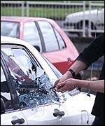 A car is broken into