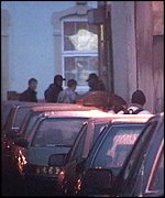 Youths on a street corner