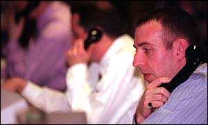 Trading desk in City of London 