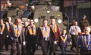 Tight: Heavy security presence in the flashpoint Ardoyne