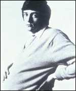 Poster of a pregnant man for campaign on contraception