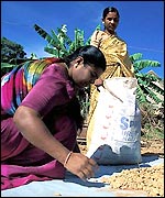 Women in Indian village