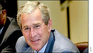 President Bush at the White House on 12 July