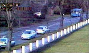 CCTV footage showing bus leaving (right)