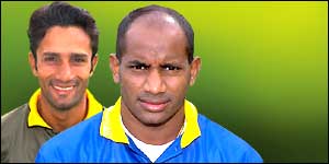 Rival skippers Khaled Mashud and Sanath Jayasuriya