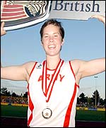 Kelly Morgan after smashing the British record