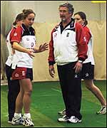 England captain Clare Connor with John Harmer