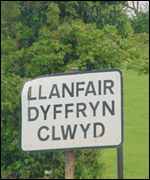 Llanfair Dyffryn Clwyd road sign