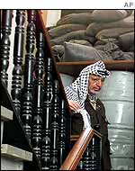 Yasser Arafat in Ramallah HQ