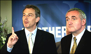 Tony Blair and Irish Prime Minister Bertie Ahern