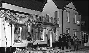 The wrecked Horse and Groom pub