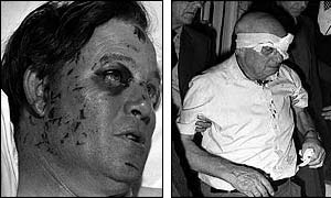 Samuel Cowan (left) injured on Bloody Friday, and a victim of the Harrods bomb in 1983, which killed 14
