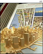 Six models and plans released by the Port Authority and the Lower Manhattan Development Corporation were unveiled Tuesday