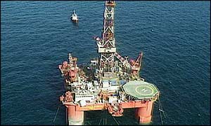 An oil rig in the North Sea