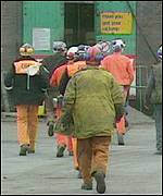 Miners walking to work