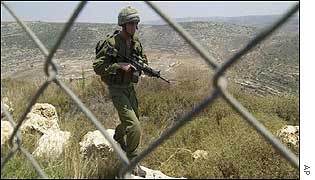 Israeli soldier near Emmanuel settlement