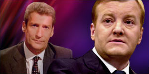 Liberal Democrat leader Charles Kennedy with Jeremy Paxman