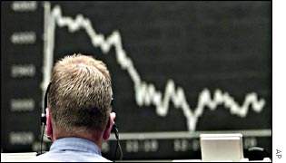 A trader in Germany watching the Dax slide