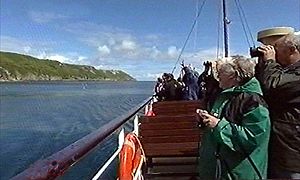 Tourists visiting Lundy