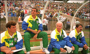 Carlos Alberto Parreira at the 1994 World Cup with Brazil
