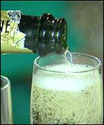 Champagne being poured