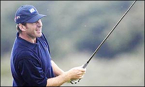 Nick Faldo in action at the 131st Open Championship